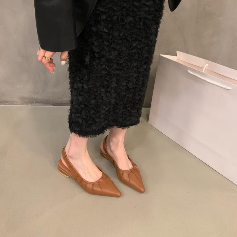 Móda 2025 Horký Výprodej Dámské Boty Slingbacks Dámské Vysoké Podpatky Módní Šněrovací Manžeta Kancelář a Kariéra Nové Sandály s Krytou Špičkou