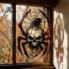 Halloween Hanging Ornaments Wind Chime Skull Spider Suncatcher, Double Side Printed Acrylic Window Gothic Decorations Ornament, Outdoor Decoration for