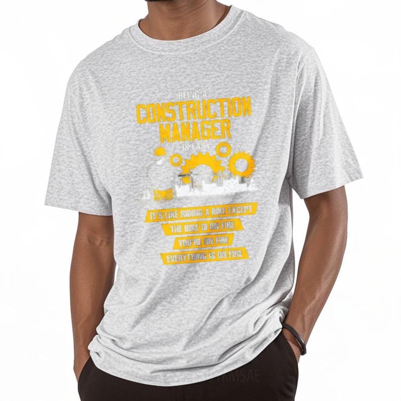 Breathable Tee Solid Color Teenagers Crew Neck t shirt Oversized Being A Construction Manager Is Easy Classic Women Top tees
