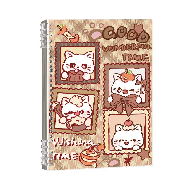 B5 Meow Fun Scratch-Free Coil Notebook for Junior High Students - Special Horizontal Line Edition
