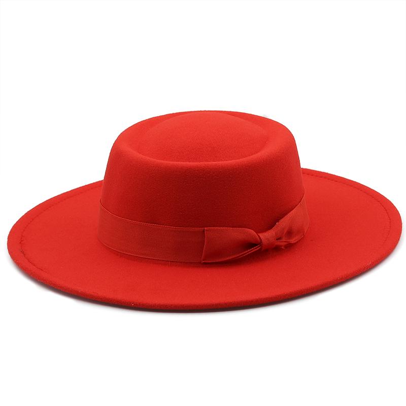 New 8.5CM Wide Brim Fedora Hat Jazz Hat Women Men Classic Felted Hat Panama Solid British Fascinator Women's Felt Hat