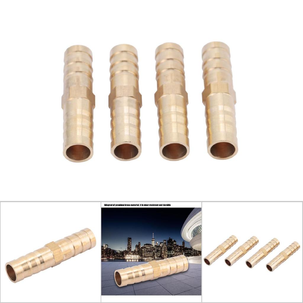 Brass Fitting Hose Barb Tail Reducer Reducing Plug Connector (6mm-8mm 4 pcs)
