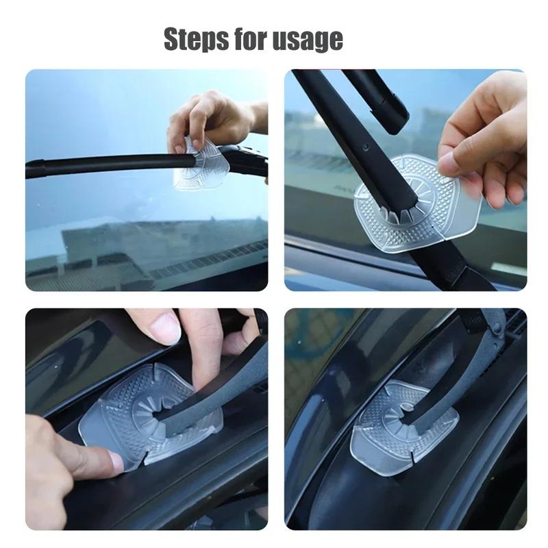 2x Universal Car Wiper Protective Cover Dustproof Windshield Glass Wipers Silicone Protective Pad Leaves Debris Prevention Cover