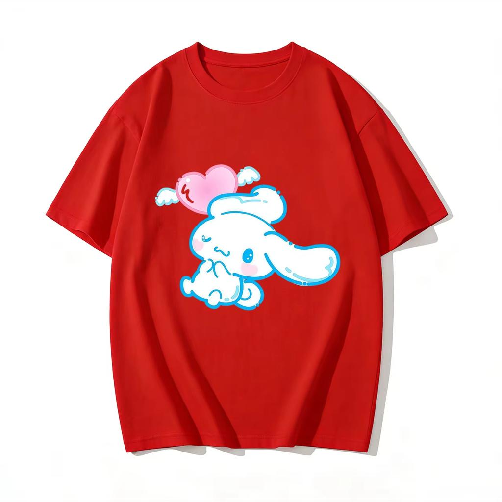 2026 new Summer Cute Cinnamoroll TShirts Soft Cotton Short Sleeve Tees for Parents  Kids Breathable Casual Daily Outfit Tops