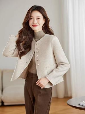 Petite Wende-Wollmantel - Damen 2025 Herbst/Winter High-End Mode Kurze Jacke