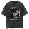 2026 Black Clover Washed Vintage Tshirt Street Hiphop Anime Casual Cotton Summer Short Sleeve