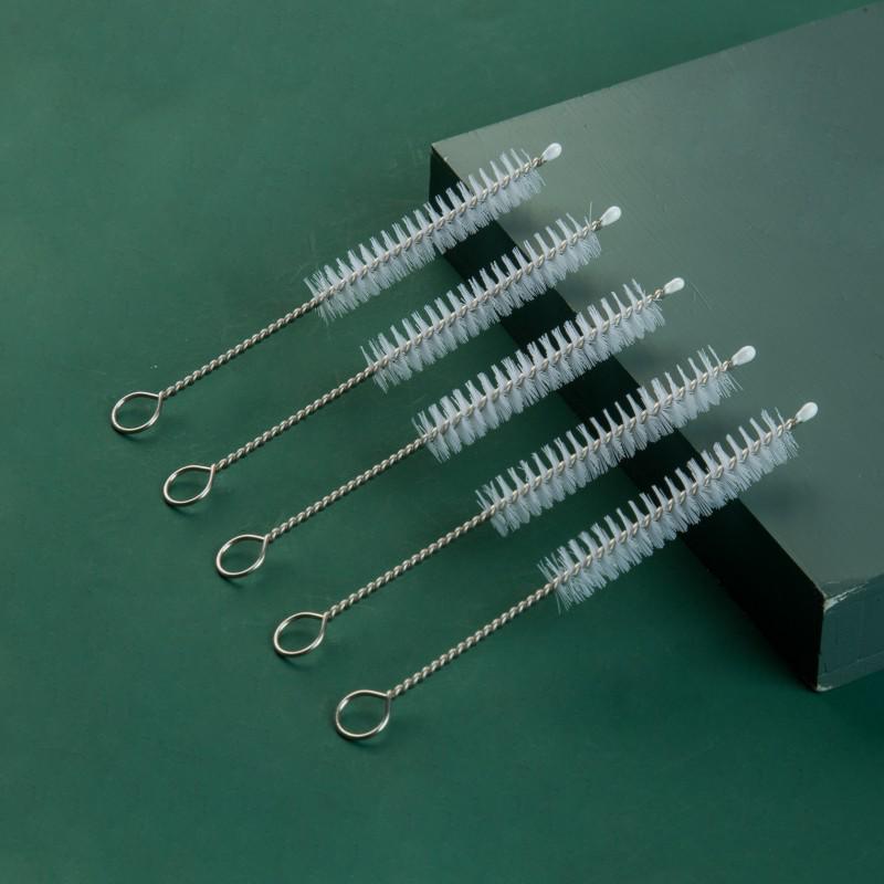 304 Stainless Steel Nylon Cleaning Brush for Baby Bottles & Test Tubes - Soft Spiral Bristles