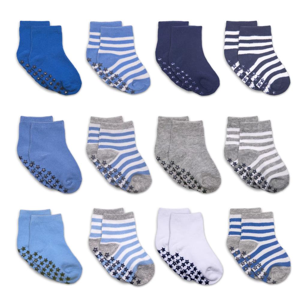 12 Pairs/lot 0 To 4 Yrs Cotton Children's Anti-slip Non Skid Socks For Boys Girl Floor Kid Sock With Rubber Grips Four Season