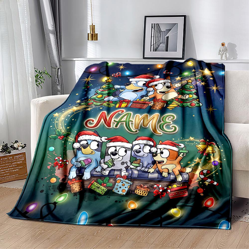 Christmas Pals Celebration Personalized Name Blanket Throw Personalized Blanket Durable Comfort Versatile for Bed Office Chair Bedding Couch