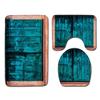 Wood Grain Board Texture Toilet Carpet Set Bathroom Non-Slip Floor Mat Doormat