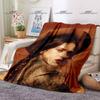 Pop Female Star Flannel Decorative Thin Blanket Rosalia Vila Tobella Beautiful Photo Blanket Portable Home Travel Office Blanket
