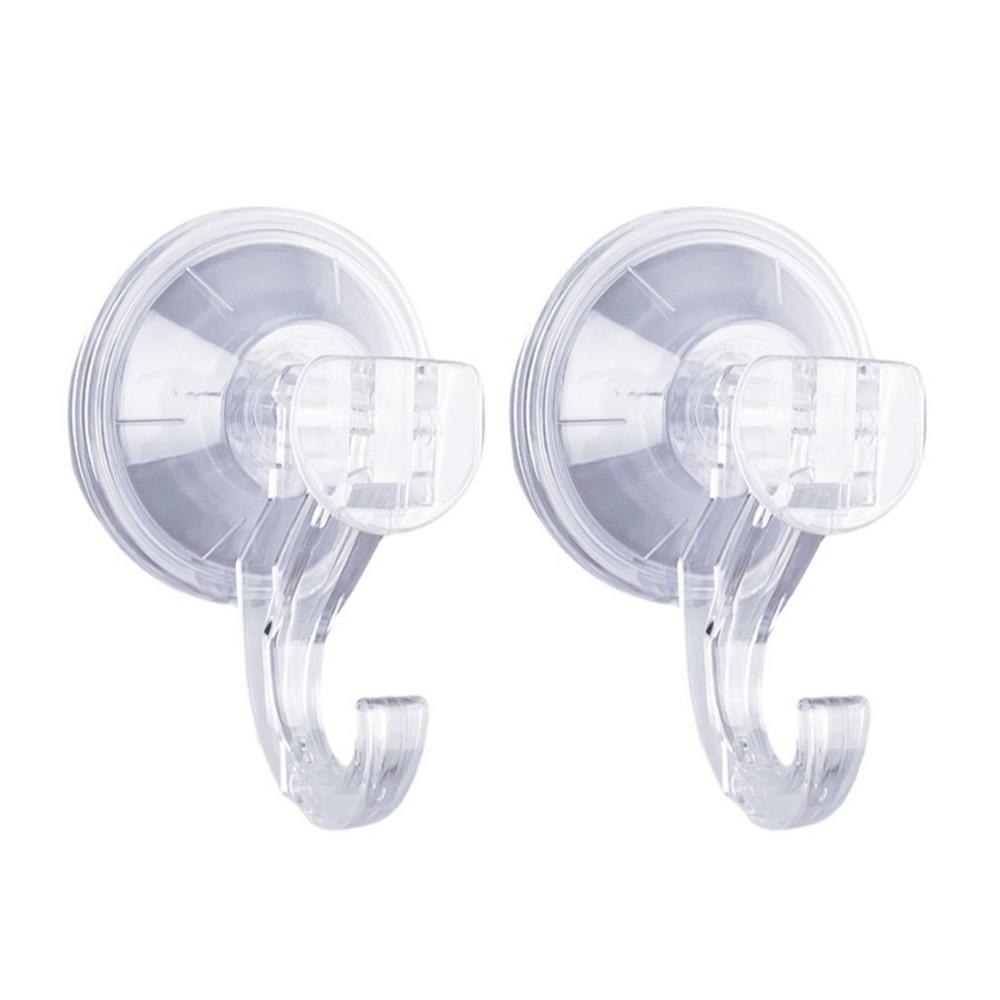 

2PCS Transparent Suction Cup Hooks Removable Kitchen Hook Shower Suction Hooks Glass Surface 2PCS