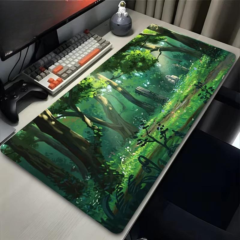 Psychedelic Sunset Mountain Large Gaming Mouse Pad Aesthetic Anime Style Desk Mat for Gamers