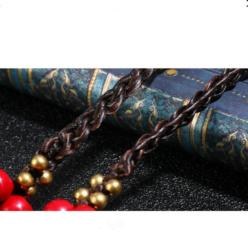 Bohemian Style Turquoise Hand Woven Short Necklace, Full of Sincere Jewelry, Water Droplet Pendant, Collarbone Chain