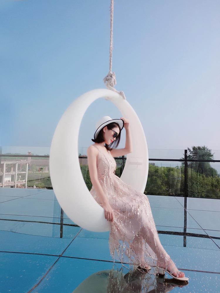 2023 Sequined Beach Dress: Mother-Daughter Backless Summer Maxi for Seaside Vacations