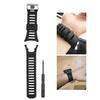 Rubber Wristwatch Strap Watchband for Suunto Ambit1/2/3 Watch (Black   Silver)