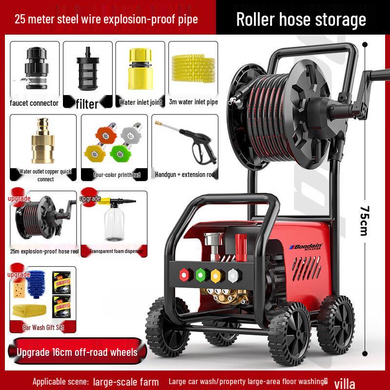 Jiemengzhe 220В Автомойка высокого давления со шлангом в катушке