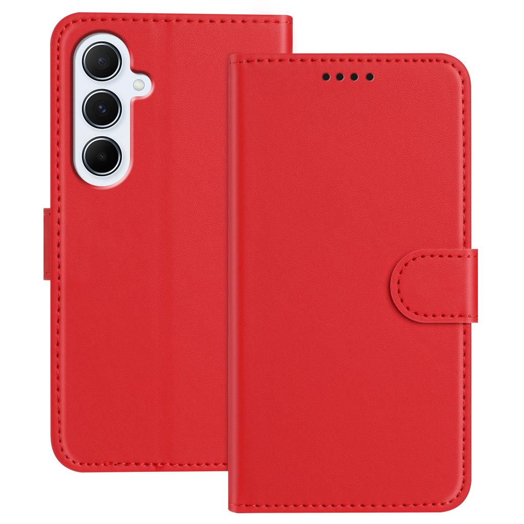 For Samsung Galaxy A26 5G Leather Case Wallet Stand Solid Color Anti Drop Phone Cover