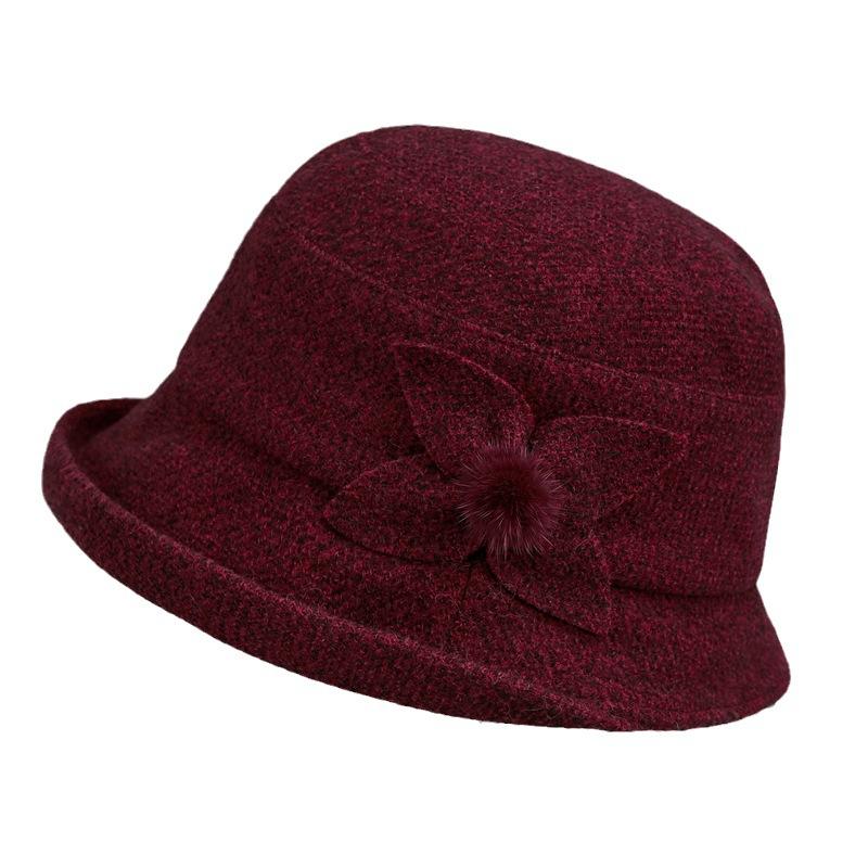 Mom Hat Women'S Season Warm Woolen Basin Hat Old Man Old Lady Spring And Autumn Grandma Bucket Hat