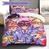Anime-Muster Bettwäsche Steppbettdecke Set Bettbezug Kissenbezug Heimdekoration Geburtstagsgeschenk (1 Bettbezug + 2 Kissenbezüge, ohne Füllung)