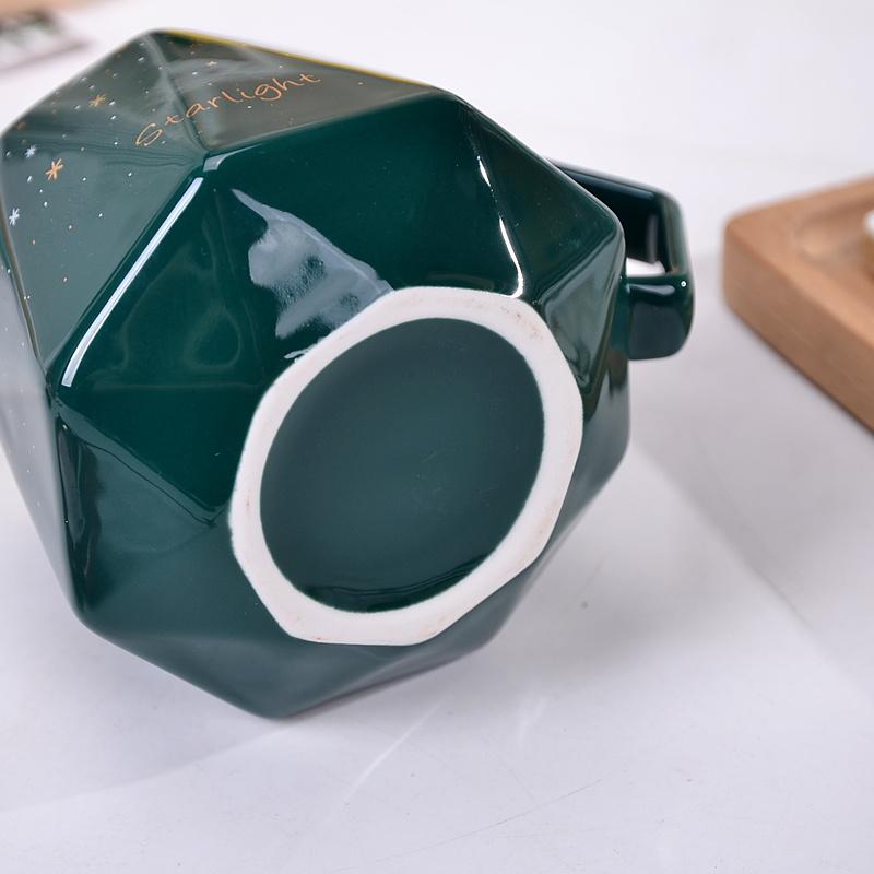 Creative Personality Trend Coffee Cup Nordic Style Ceramic Cup with Lid and Spoon Office Water Cup Gift Set