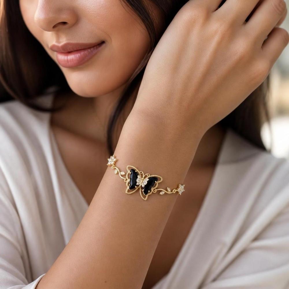Vine Link Zircon Flower Bracelet Dreamy Aesthetic Flower Rhinestone Bracelet Women