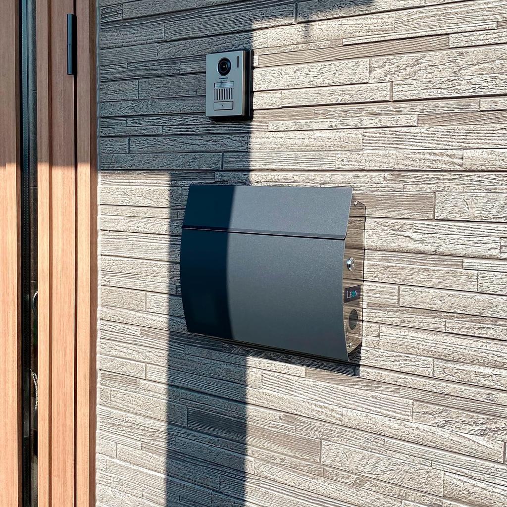 LEON MB4801 Stainless Steel Mailbox with Stylish Large Mailbox Mail Box Black Wall-Mounted Lock, (Magnet Included) (No Sheet)