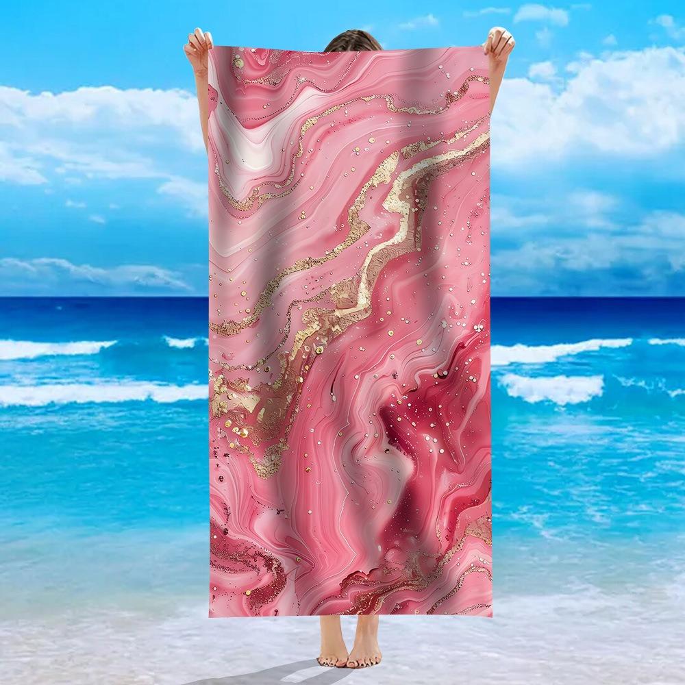 Mehrfarbiges Polyester-Strandtuch Flamingo Einhorn Ananas Bedrucktes Badetuch Schnelltrocknend Sandfrei für Sommer Pool Urlaub