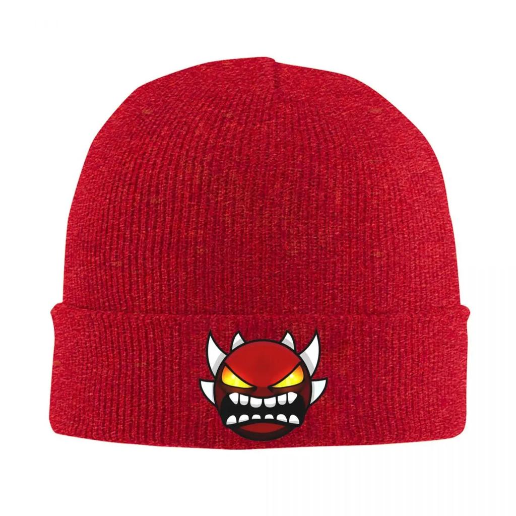 Geometry Dash Demon Knit Hat Beanies Winter Hats Warm Color Cap Men Women