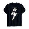 European Sizes Breathable Crew Neck Loose Fit Summer Casual Short Sleeve Top with Skull and Lightning Pattern