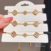 K Gold Plated Zircon Flower Bracelet For Women Gift Elegant Jewelry