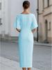 2026 Elegant One-Shoulder Solid Color Summer Dress for Women