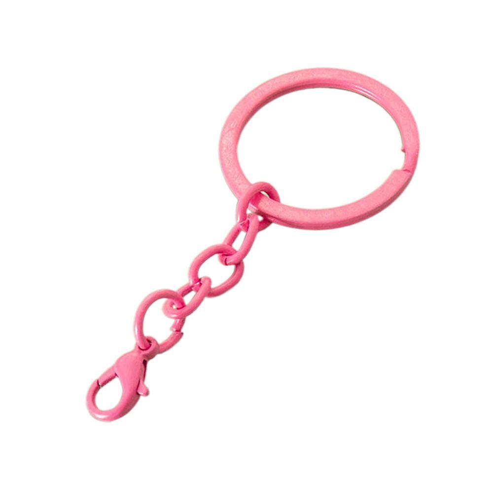 

10pcs/set with Lobster Clasp Colorful Split Rings 30mm Key Hook DIY Jewelry Making Accessories рожевий червоний колір