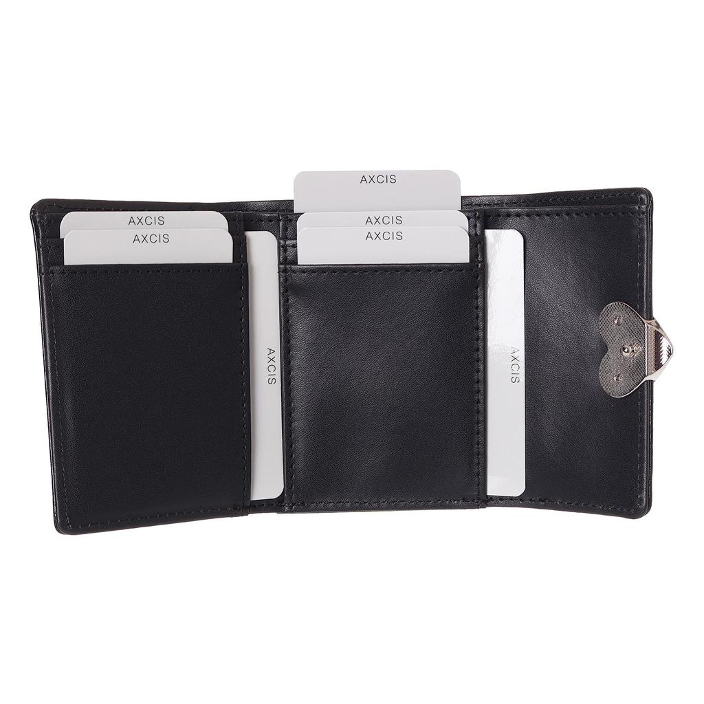 Coboca+ WC25152 MERRILY Mini Wallet, Pearl Heart Charm, (BlackChocolate), 8 Card Slots, 9 X 10 X 3 Cm, 155 G (Black)