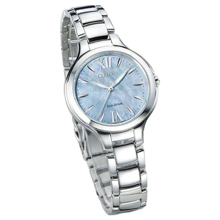 Citizen Eco-Drive L Serie Wasserdichte Mode Quarzuhr Stahlarmband Blaues Zifferblatt Damenuhren EP5991-57D