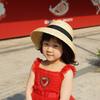 Children's Bucket Hat Dome Wide Brim Summer Hat Sun Hat Ribbon Bowknot Lace Up Beach Hat Girl Cap Sun Protection Caps Straw Hat