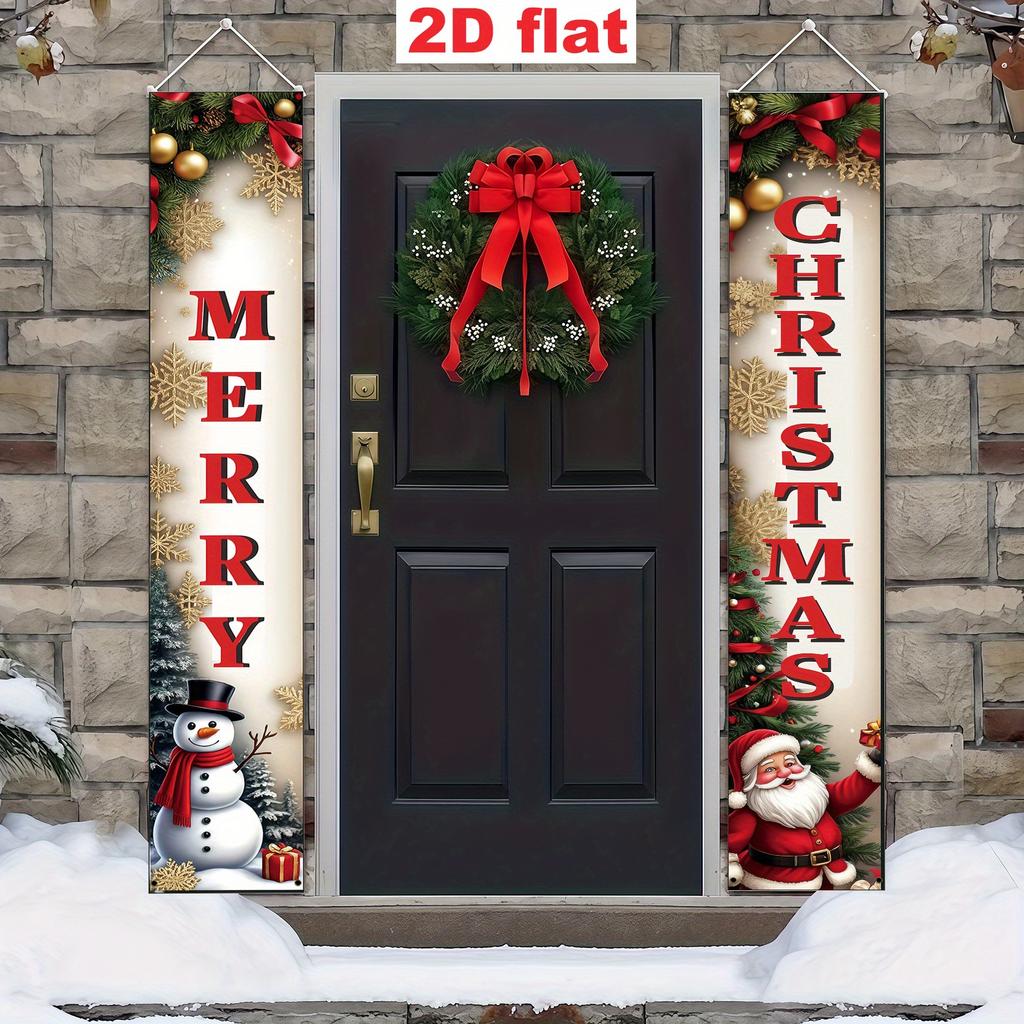 2pcs Christmas & Halloween Large Door Banner 12x70.8in