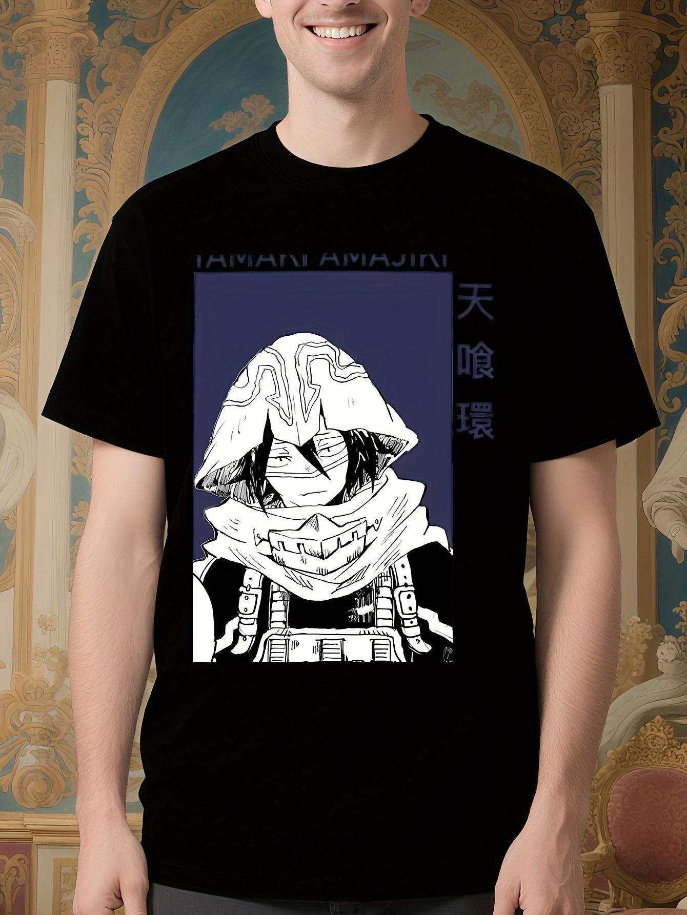 Tamaki Amajiki Anime Graphic Tshirt - Black with Purple A... S
