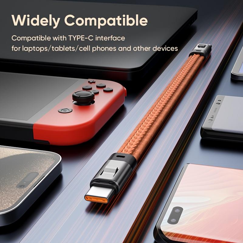 1PC USB-C fast charging data cable, compatible with smartphones/tablets/laptops - 240W fast charging interface, supports PD charging protocol.