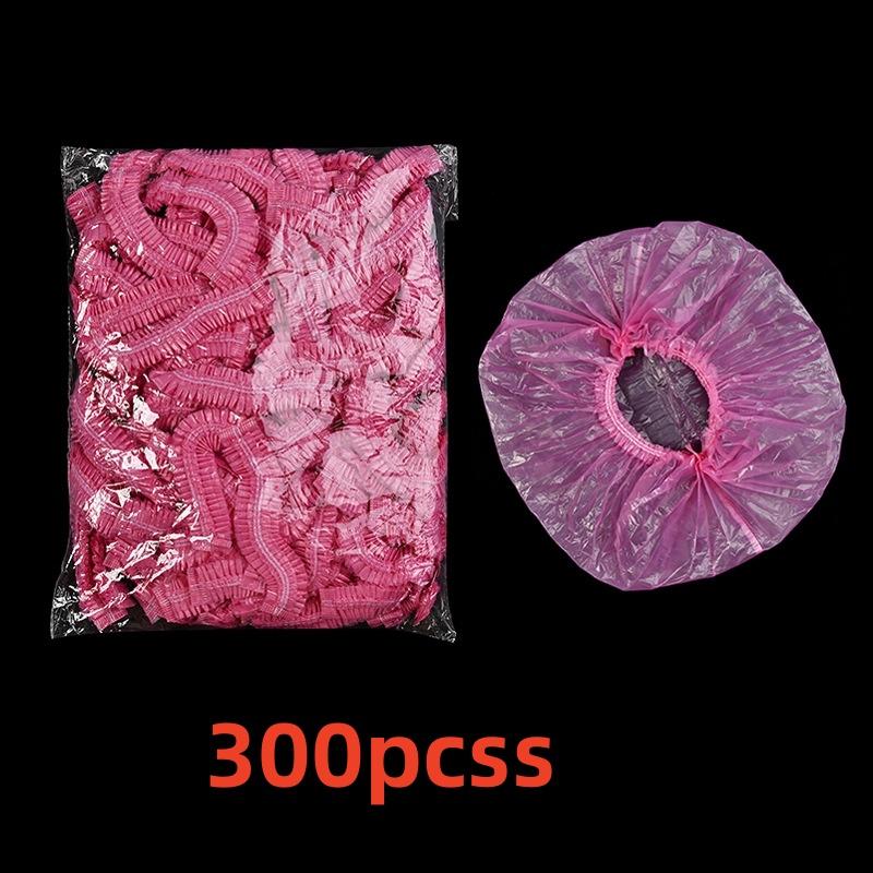 300/100 Stück Strapazierfähige Elastische Hochwertige Einweg-Duschhauben - Transparentes Plastik