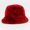 Womens Lamb Velvet Basin Hat Extrathickened Furry Solid Color Warm Winter