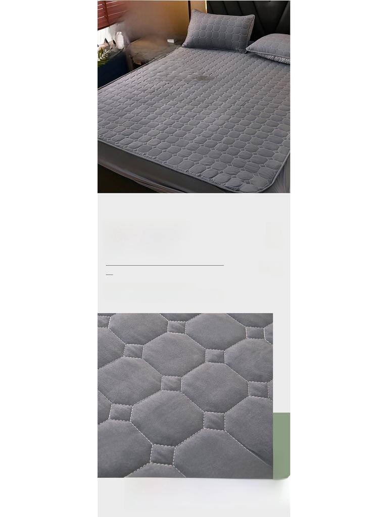 Einfarbiger, gesteppter, rutschfester Matratzenbezug – verdicktes, gebürstetes All-Inclusive-Laken für Simmons-Betten