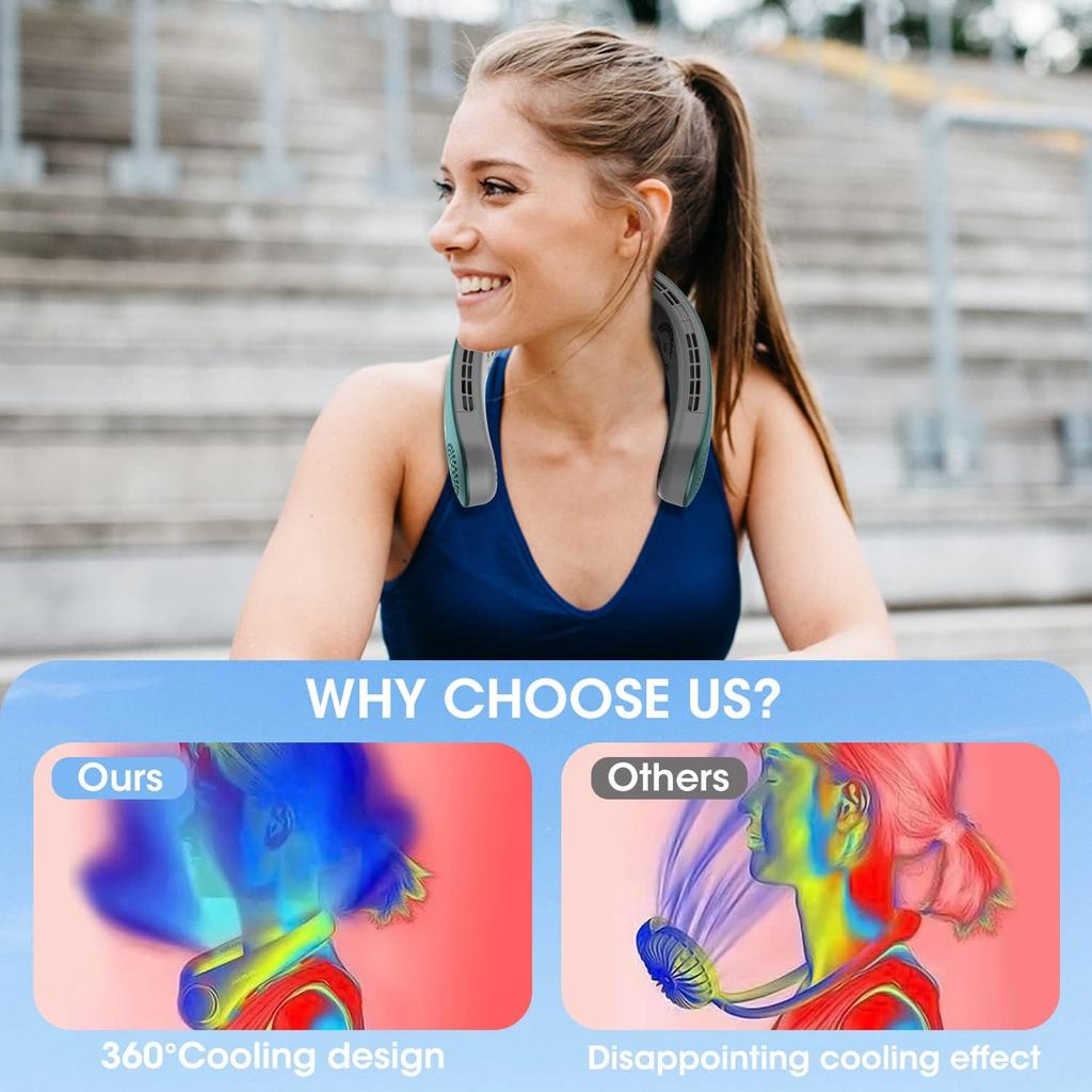 4000mAh Rechargeable Portable Neck Hanging Air Conditioner Cooling Without Blades