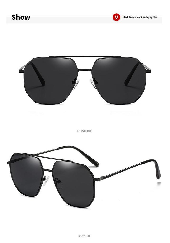 8092 New Men's Polarized Aviator Sunglasses - Large Frame, Fashionable & Trendy for Driving