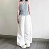 Women's High-Waist Cargo Pants: 2025 American Design, Drawstring, Floor-Length, Loose Fit Casual Trousers