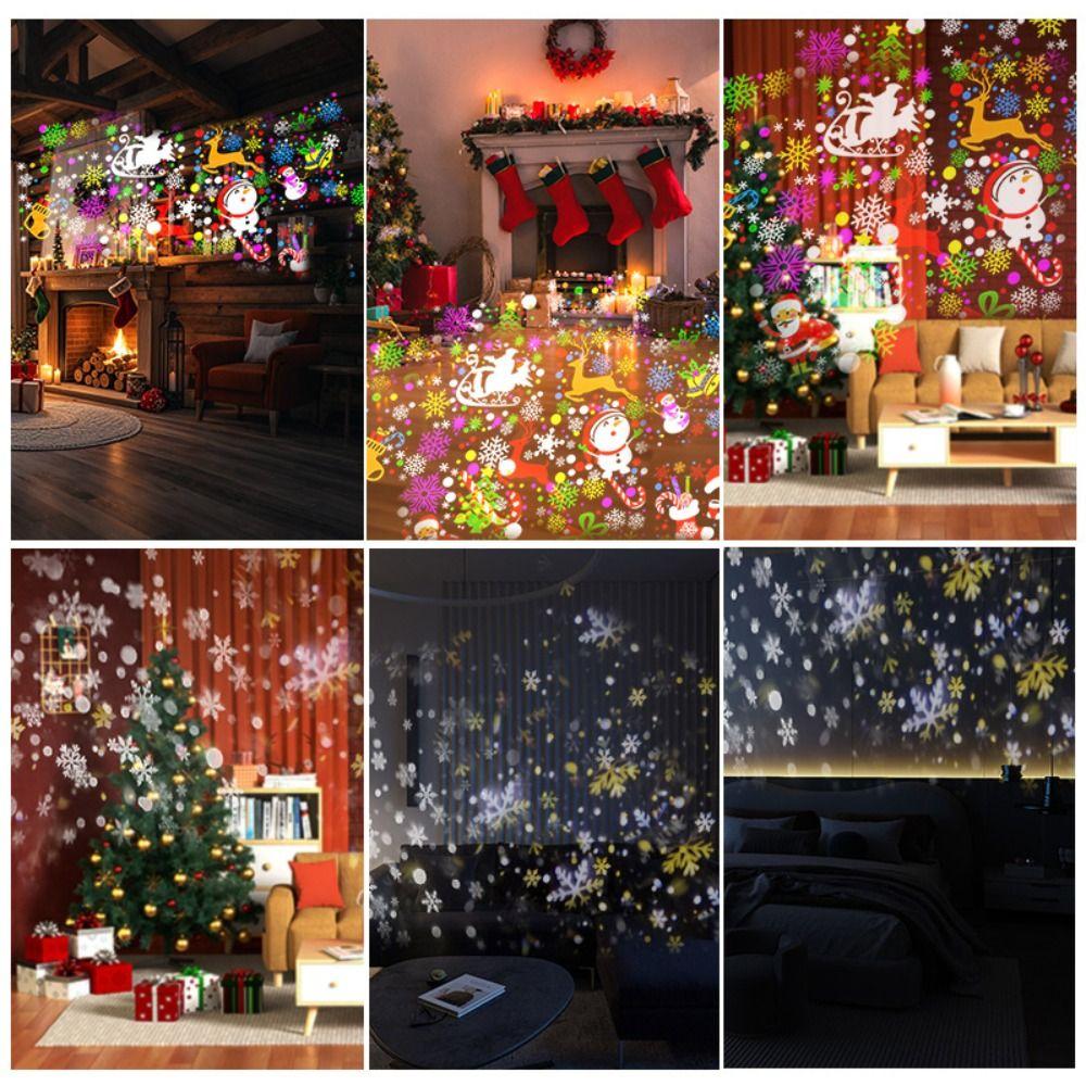 USB Christmas Snowflake Projector Clear Patterns Christmas LED Lights  For Christmas Decorations
