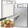 304 Stainless Steel, Dual-Sided, Anti-Mold Cutting Board with Edged Defrosting and PP Material for Household Use.