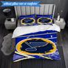 3PCS Louis Blues Hockey Team Bedding Set,Including 1pc Duvet Cover And 2pcs Pillowcases Perfect for Bedroom, Dormitory, Fan Christmas Gift