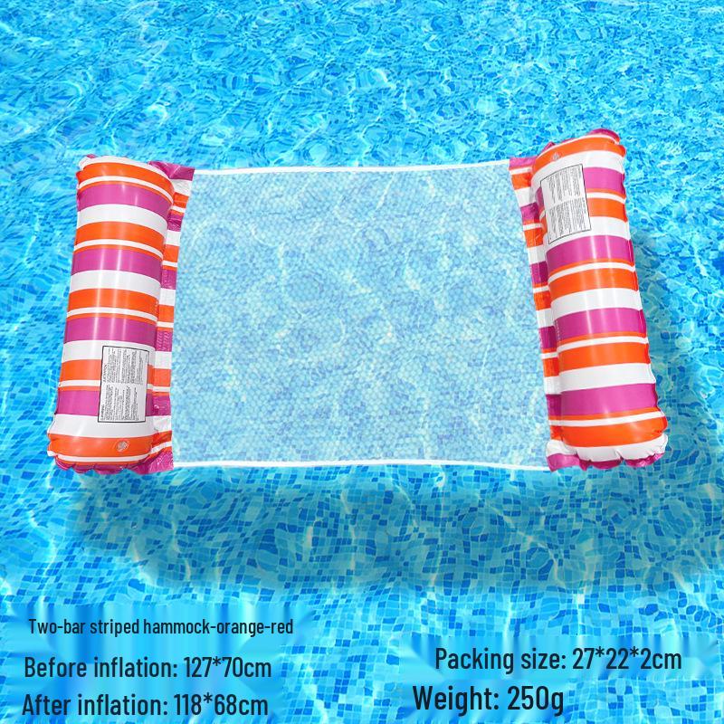Tumbona Flotante Inflable Plegable Transfronteriza con Respaldo y Malla