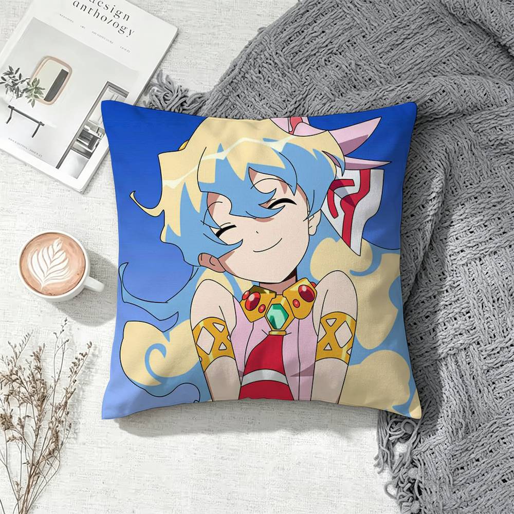 Popular Anime Gurren Lagann Double-Sided Printed Cushion Cover Bedroom Bedside Sofa Pillow Case